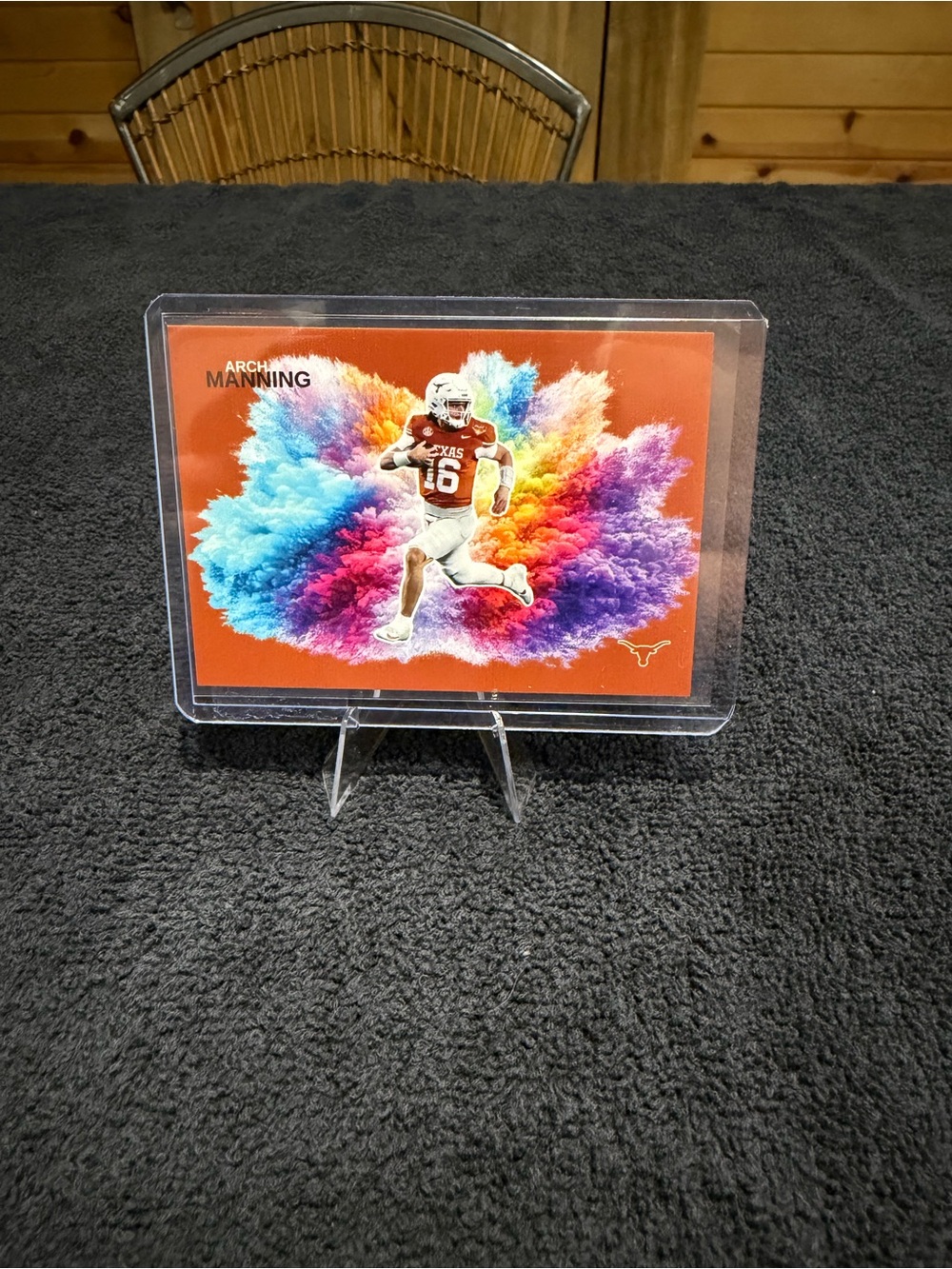 Arch Manning Texas Football Card with Vibrant Burst Design